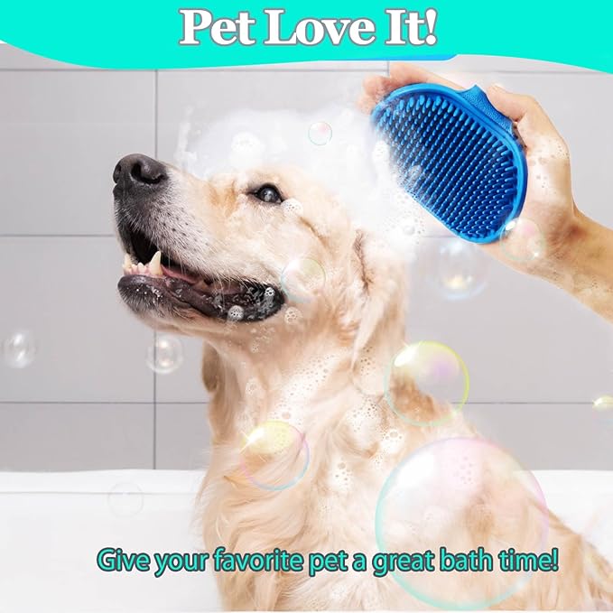 3PCS Dog Shampoo Brush | Dog Bath Brush | Dog Scrubber for Bath | Dog Bath Brush Scrubber | Dog Shower/Washing Brush