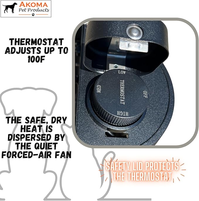 by Akoma Pet Products | 400w Dog House Furnace with 10-Foot Cord | Installs in Minutes | Safe - Dry Heat | Won't Burn Pets