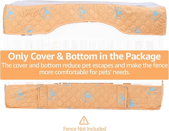 PJYuCien Dog Playpen Bottom Pad and Cover Fits for 36 Inch 4 Panels Exercise Pet Pen, Orange
