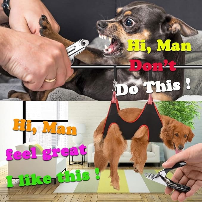 Dog Grooming Hammock Harness for XL Large Dogs, Pet Hammock Restraint Bag,Dog Grooming Sling Helper for Trimming Nail and Ear/Eye Care(XL Size,13.7")