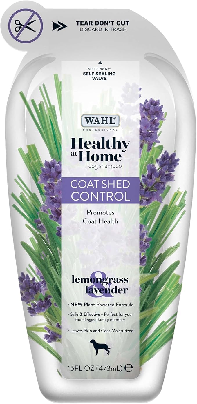 Wahl Professional Animal Healthy at Home Dog Shampoo - Plant Powered Grooming Shampoo - Coat Shed Control