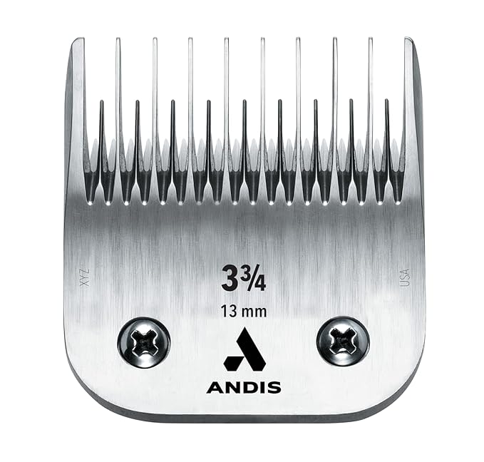 Andis – 64133, Ultra Edge Detachable Dog Clipper Blade – Comprised of Carbon-Infused Steel, Exclusive Hardening Process with 3-3/4-Inch Skip Tooth - for AGC, BDC Series - 1/2-Inch Cut Length, Chrome