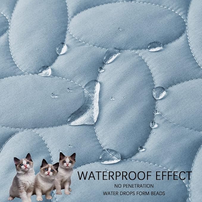Ameritex Pet Bed Cover Dog Bed Blanket for Sofa and Furniture Waterproof New Pattern Design (68x82 Inch, Light Blue)