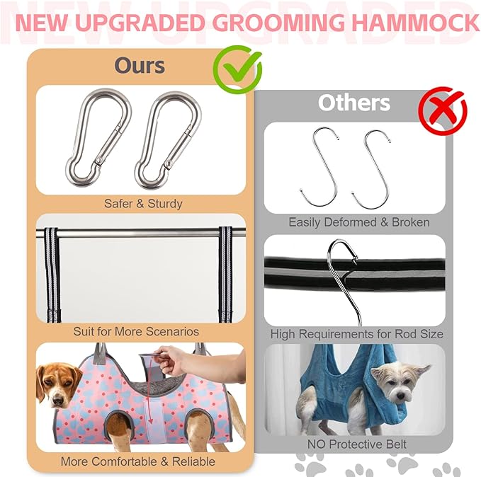 Dog Grooming Hammock for Medium/Large Dogs with Nail Clippers/Nail Trimmers, Dog Grooming Harness for Nail Trimming, Pet Grooming Sling Helper