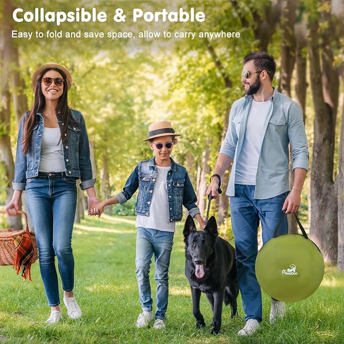 Dog Playpen, Portable Pet Playpen Cat PlayPen, 600D Oxford Dog Kennel Tent Crate, Waterproof&Breathable, Indoor Outdoor Travel Camping Use for Medium/Large Breed with Carrying Case+Folding Bowl(M)