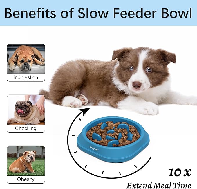 MateeyLife Small Slow Feeder Cat Bowls 2PCS, Anti-Choking Puzzle Cat Food Bowls, Anti-Slip Interactive Dog Feeding Slow Down Eating, Bloat Stop Maze Dishes Dog Feeder for Small Breeds 1 Cup