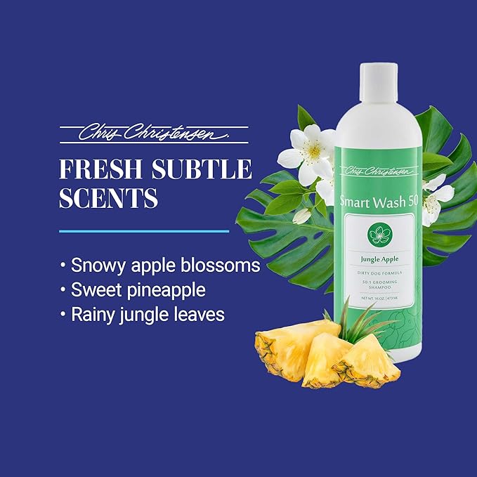 Chris Christensen SmartWash50 Jungle Apple Ultra Concentrated Dog Shampoo, Makes up to 50 Bottles, Groom Like a Professional, Concentrated, Suitable for All Coats, Made in USA, 16oz