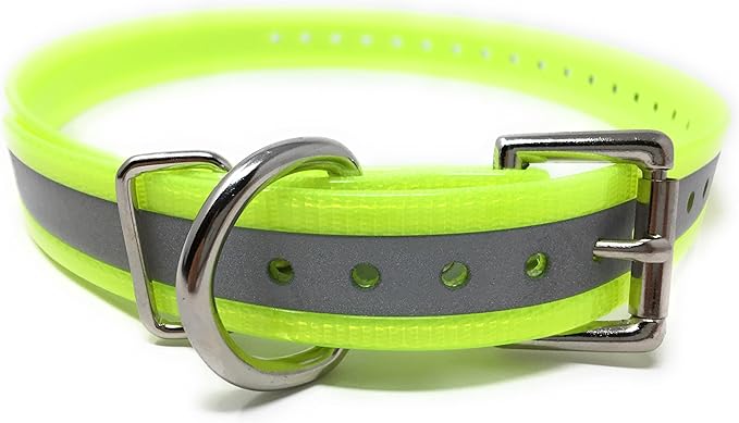 Replacement Strap for Dogtra Collars - 3/4" Wide Ultra-Durable Dog E-Collar Replacement for Training, Bark, Shock, Electric, and GPS Collars - 28" Adjustable Length Reflective Yellow