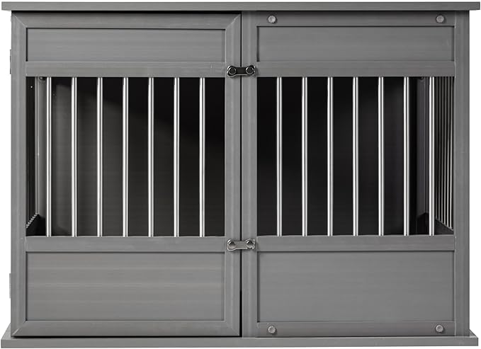 New Age Pet Horizon Pet Crate - Durable ECOFLEX with Stainless Steel Spindles, Bone-Shaped Latches, Easy Access Door, Stylish Design, 10-Year Warranty, Available in 3 Sizes & 2 Colors