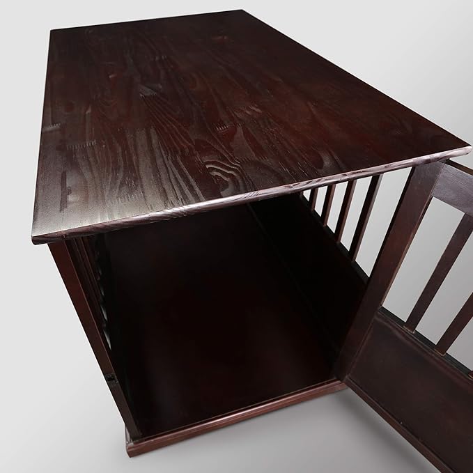 Casual Home Wooden Large Pet Crate, End Table, Espresso, 24 x 36.5 x 29.5 in