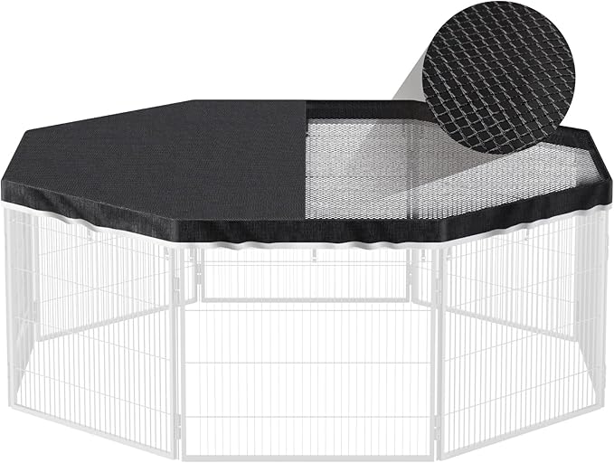 PJYuCien Dog Playpen Top Cover - Fits Most 8 Panels 32 Inch Width Metal Dog Fence Octagonal Dog Play Pen (Note: Only PlayPen Top Cover, NO PLAYPEN!)