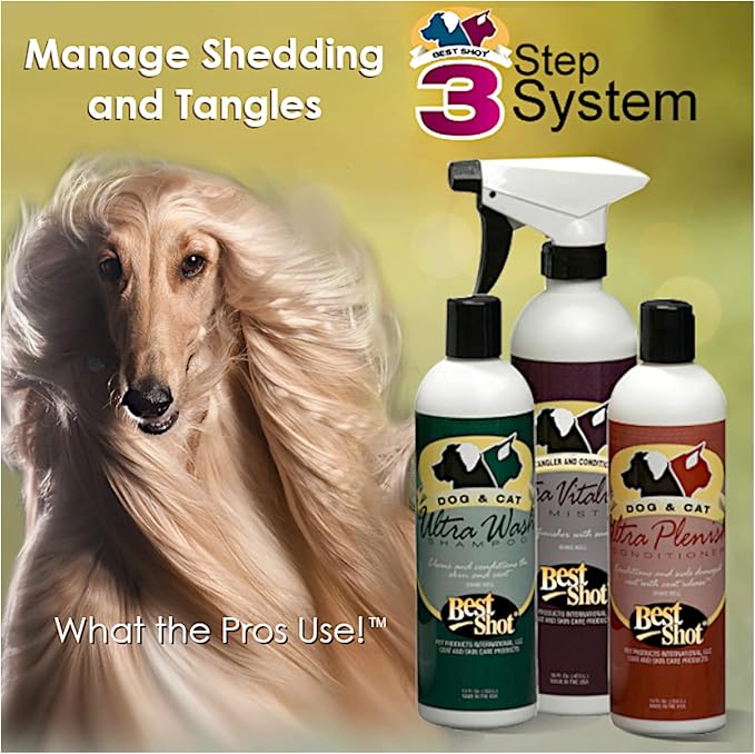 Best Shot Ultra Wash Shampoo with Pet Coat Release Technology, Coat and Skincare Product for Dogs, Horses, and Cats, Soap-Free, Quick-Rinsing, 1 Gallon