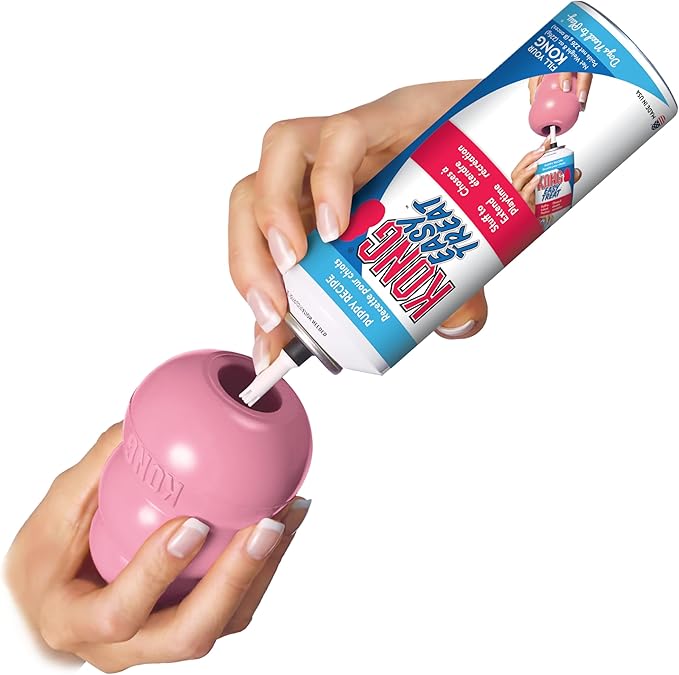 KONG Puppy - Natural Teething Rubber Chew Toy for Dogs - Stuffable Dog Toy for Extended Playtime - Chew & Fetch Toy for Puppies - for Large Puppies - Blue