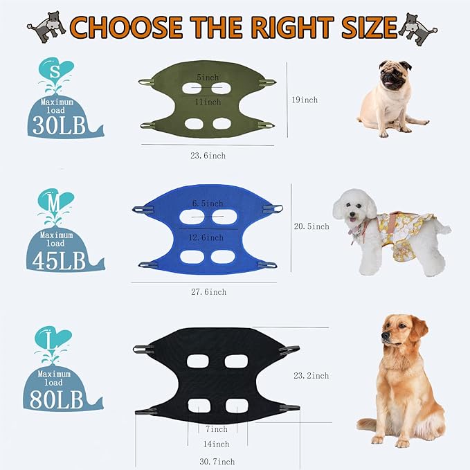 BLUECOW Nail Trimming Hammock for Dogs, 12 in 1 Dog Grooming Set, Restraint Bag Including Nail Clipper, Trimmer, Scissors, Nail File and Comb