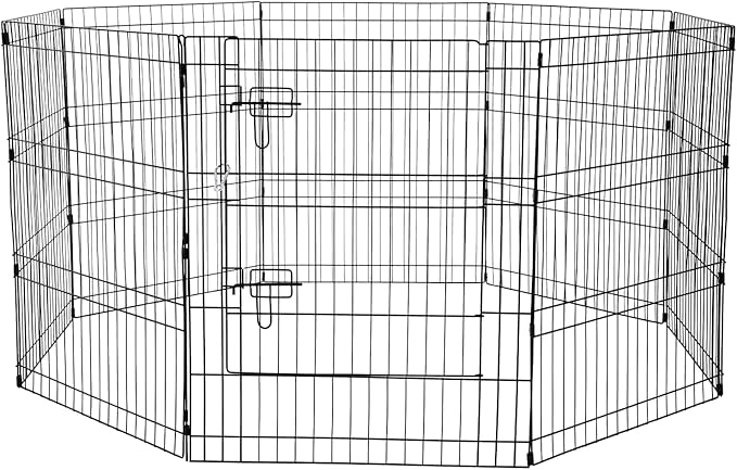 VEVOR Dog Playpen, 8 Pcs 30"H x 24"W Panels Foldable Metal Pet Exercise Pen, Dog Fence Indoor and Outdoor Pen with Door, 600D Oxford Fabric Bottom Pad, Pet Playpen for Dogs, Cats, Other Small Animals
