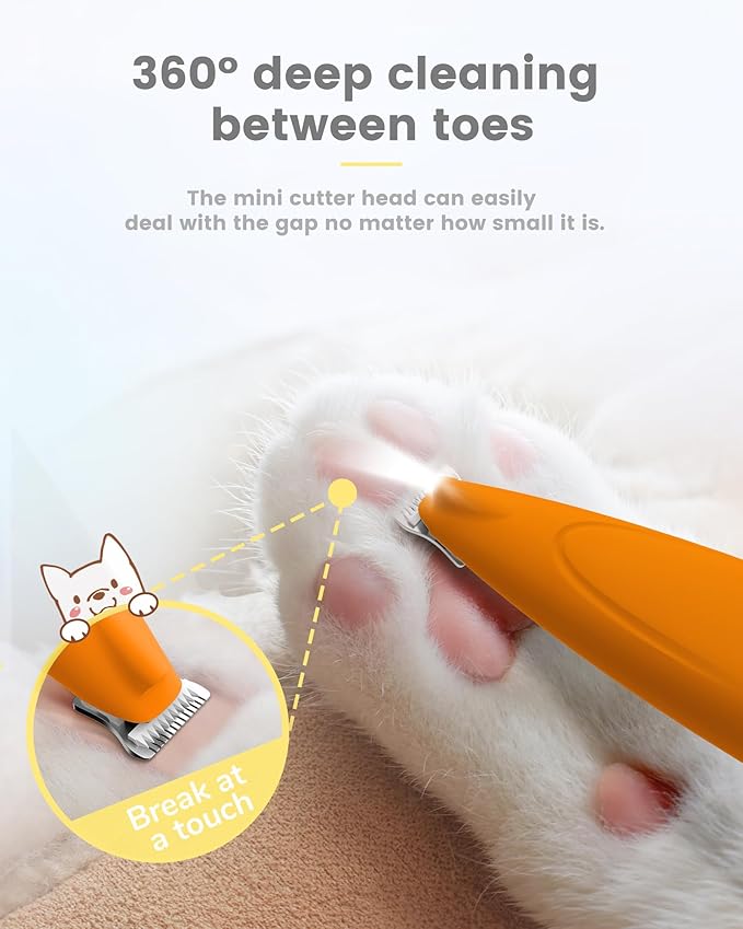 Dog Trimmer with LED Display, Ultra-Low Noise Cordless Dog Clippers for Grooming Paws, Ears, Face, Rump