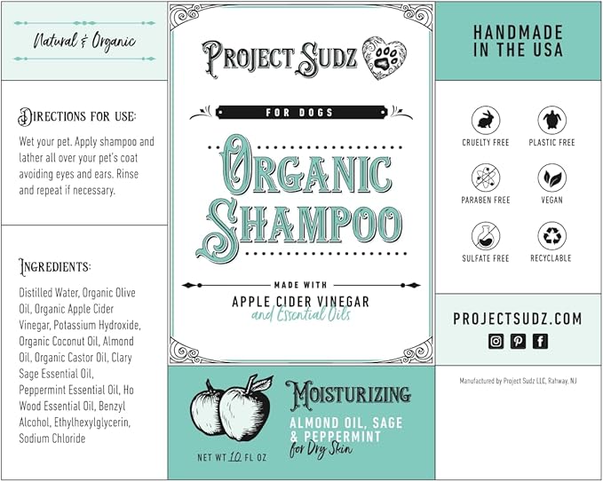 Moisturizing Organic Dog Shampoo for Dry Skin | Liquid Shampoo for Dogs | All Natural Dry Skin Dog Shampoo with Almond Oil