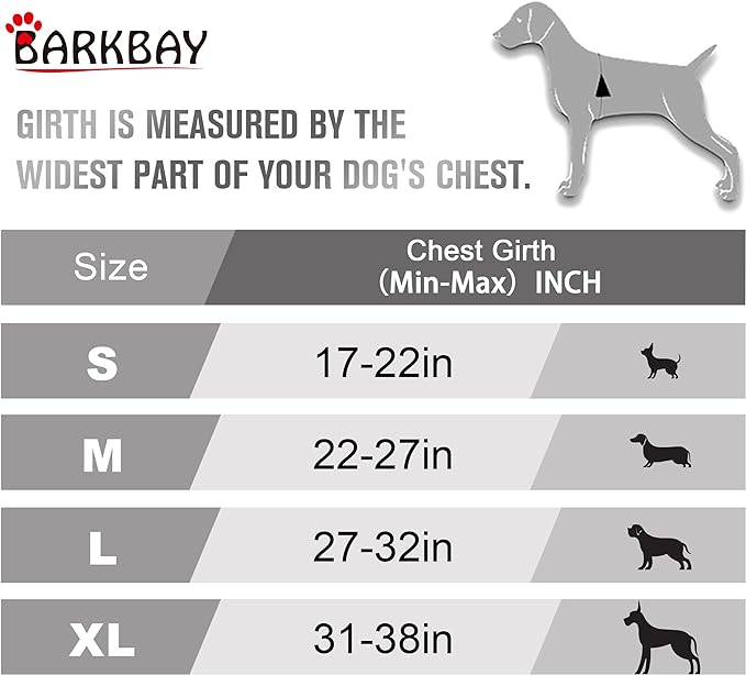 BARKBAY No Pull Dog Harness Front Clip Heavy Duty Reflective Easy Control Handle for Large Dog Walking(Rio Red,M)