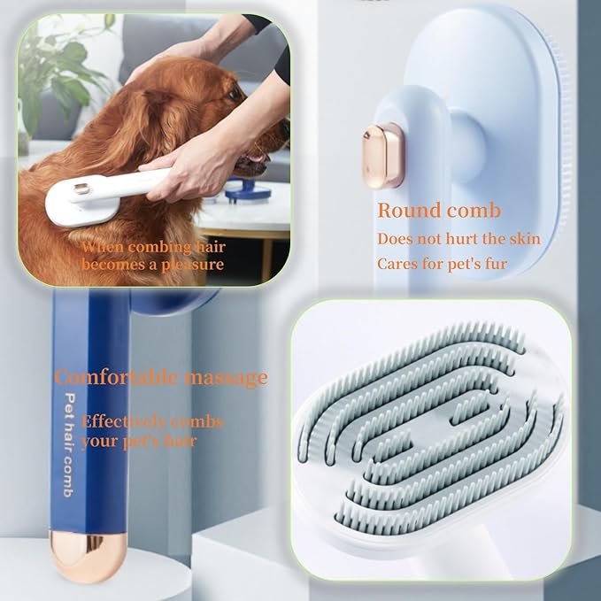 3PCS Cat Brush with Release Button,Dog Brush,Cat Brush Dog Brush for Shedding Grooming, Cat Brushes for Indoor Cats, Dog Grooming Brush Pet Brush for Semi-Short to Semi-Long Hair