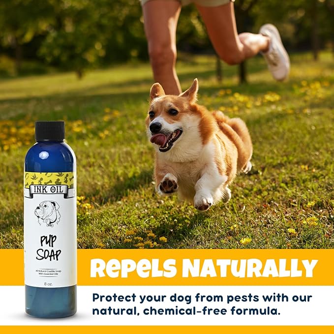 Pup Soap - Ink Oil | Dog Shampoo/Soap | Puppy Bath Supplies | Pet wash Essentials | Grooming Health Bath Deodorizer | Long-Lasting Fresh Cleaning Liquid soap| Conditioner for Dogs (Pup Soap)