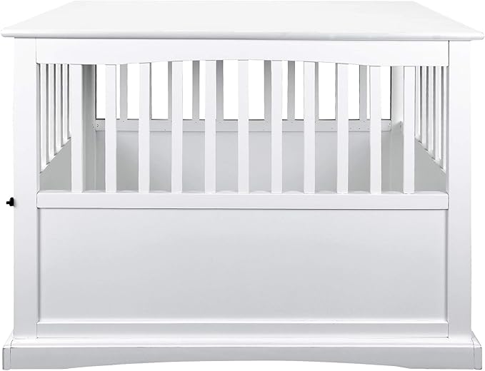 Casual Home Wooden Large Pet Crate, End Table, White 36.50" x 24.00" x 29.25"