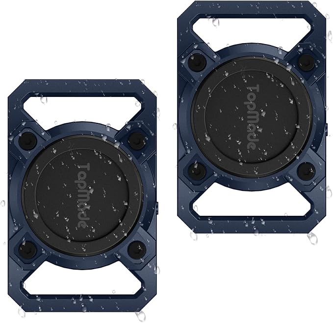 TopMade Smart Pet Tracker with Collar Holder, Cat Dog Tracker Compatible with Apple Find My, Anti-Lost Device Find Tag for Dogs, Cats, Pets, Luggage, Bag Straps, Not a GPS Tracker, Gunmetal