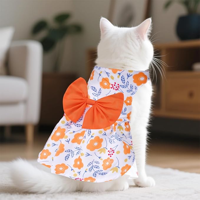 choyaxo Floral Dog Dress Cute Dog Skirt Pet Dress Summer Pet Clothes for Puppy Small Cats