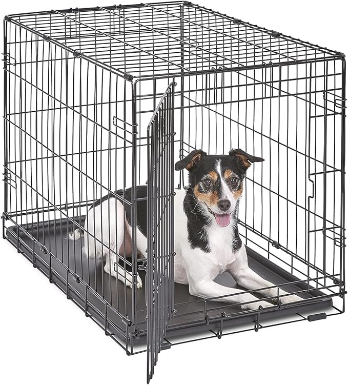 MidWest Homes for Pets Newly Enhanced Single & Double Door iCrate Dog Crate, Includes Leak-Proof Pan, Floor Protecting Feet, Divider Panel & New Patented Features