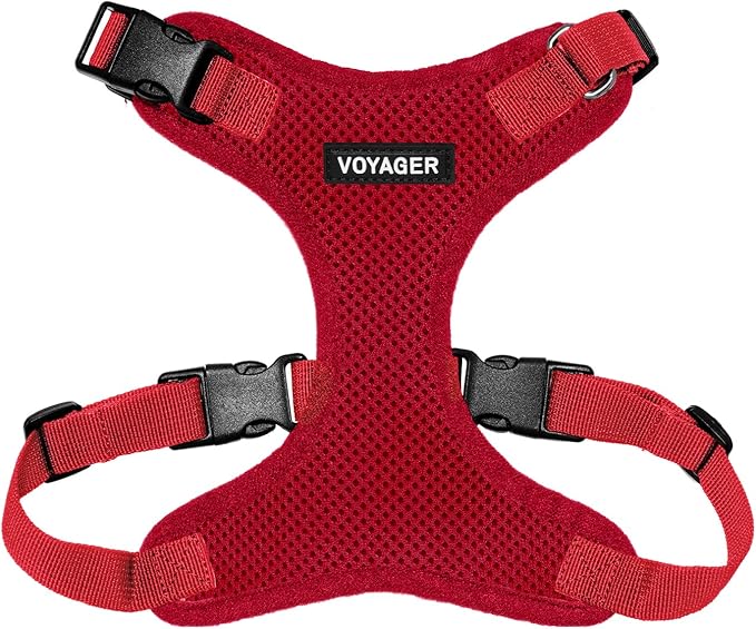 Voyager Step-in Lock Pet Harness - All Weather Mesh, Adjustable Step in Harness for Cats and Dogs by Best Pet Supplies - Red, S