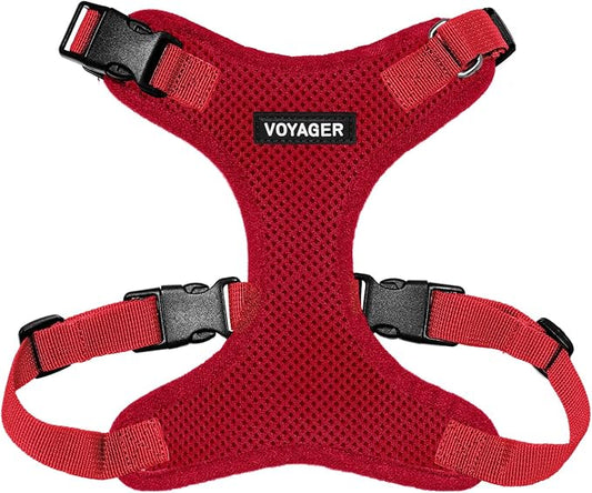 Voyager Step-in Lock Pet Harness - All Weather Mesh, Adjustable Step in Harness for Cats and Dogs by Best Pet Supplies - Red, S