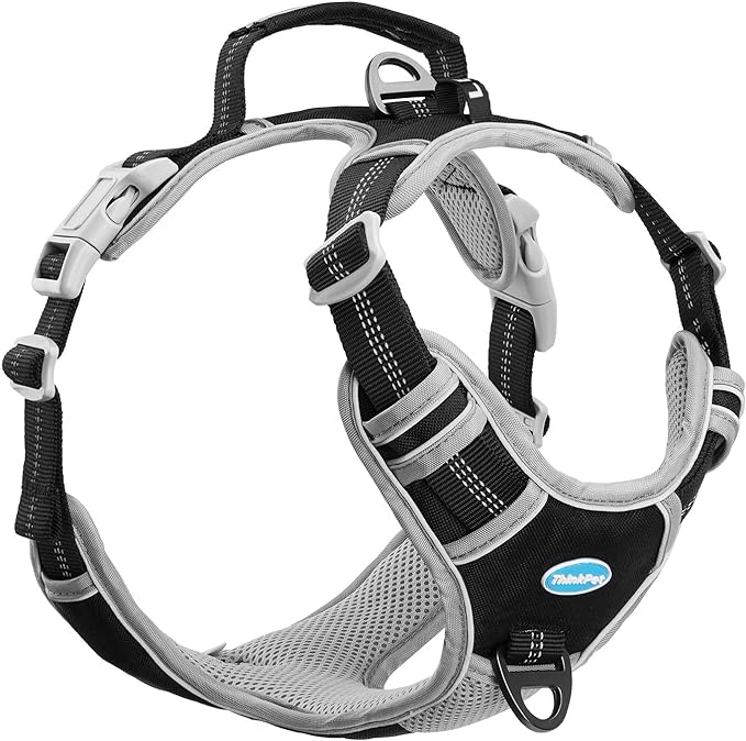 ThinkPet No Pull Harness Breathable Sport Vest with Handle-Dog Harnesses Reflective Adjustable for Medium Large Dogs