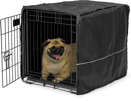 MidWest Homes for Pets Dog Crate Cover, Privacy Dog Crate Cover Fits MidWest Dog Crates, Crate Cover Only, Machine Wash & Dry, Black, 24-Inch