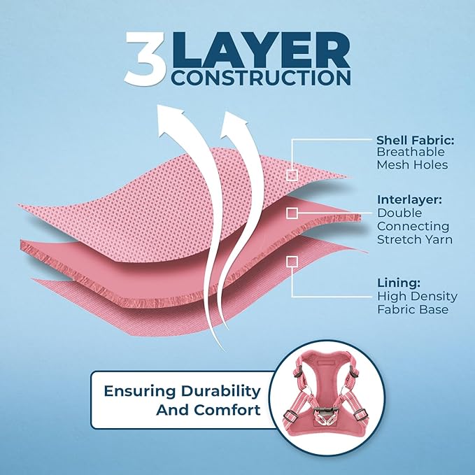 Best Pet Supplies Voyager Adjustable Dog Harness Leash Set with Reflective Stripes for Walking Heavy-Duty Full Body No Pull Vest with Leash D-Ring, Breathable All-Weather - Harness (Pink), L