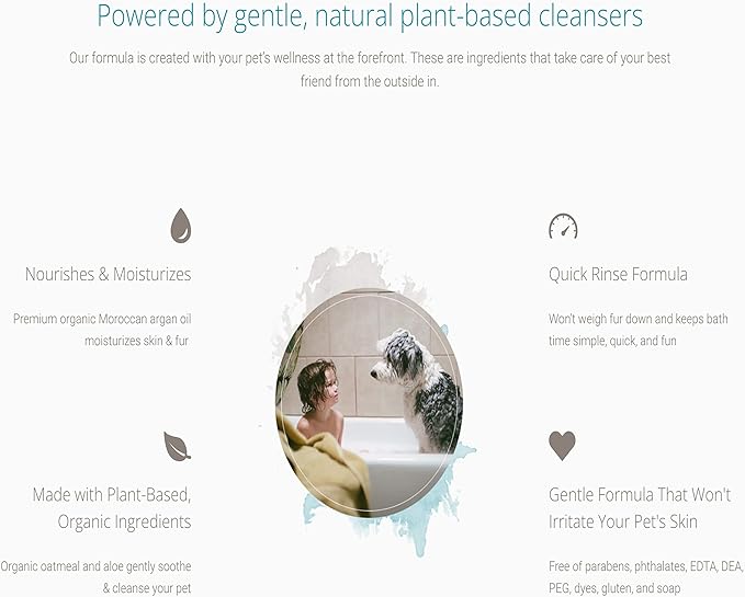 Detangling Dog Conditioner Spray - Detangles and Conditions Coat and Skin - Professional Dematting Formula with Organic Oatmeal and Aloe