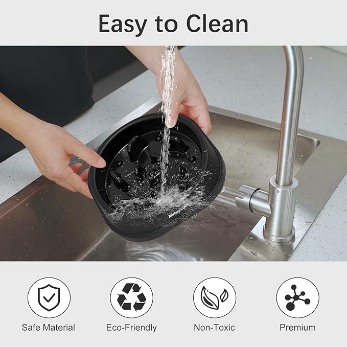 MateeyLife Small Slow Feeder Cat Bowls, Anti-Choking Puzzle Cat Food Bowls, Non Slip Interactive Dog Feeding Slow Down Eating, Bloat Stop Maze Dishes Dog Feeder for Small Breeds 1 Cup Black