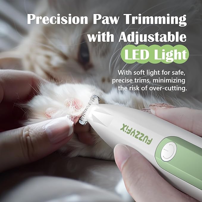 Dog Paw Trimmer with LED Light, Low Noise Hair Trimmer for Dogs Type-C Rechargeable Grooming Kit Dog Grooming Clippers for Paws, Eyes, Ears, Face, Rump