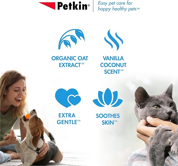 Petkin Pet Wipes for Dogs and Cats, 400 Wipes - Large Pet Wipes for Dogs and Cats - Cleans Ears, Face, Butt, Body and Eye Area - Convenient, Ideal for Home or Travel - 4 Packs of 100 Wipes