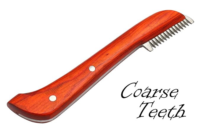 Brutul Bee Dog Grooming Coat Stripping Knife Stripper Trimmer Tool Wooded Handle Stripping Knives Set of 6 in Stainless Steel Non-Slip Tools for Grooming Dogs (Orange)