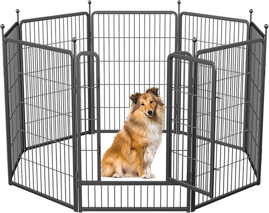 Musen Dog Playpen Indoor Outdoor, 8 Panels Dog Pen 40" Height Dog Fence Exercise Pen with Doors for Large/Medium/Small Dogs, Portable Pet Playpen for Yard, RV, Camping
