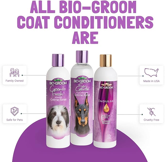 Bio-Groom So-Gentle Hypoallergenic Dog Conditioner – Tearless, Cat & Dog Bathing Supplies, Puppy Wash for Gentle Skin, Cruelty-Free, Made in USA, Tear-Free Dog Products – 12 fl oz 1-Pack