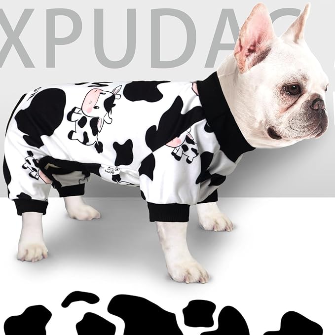 XPUDAC 4 Pieces Dog Pajamas for Small Dogs Pjs Clothes Puppy Onesies Outfits for Doggie Christmas Shirts Sleeper for Pet Cats Jammies-S