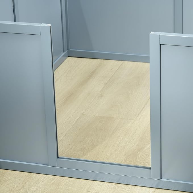 PawHut Whelping Box for Dogs Built for Mother's Comfort, Dog Whelping Pen with Removable Doors, Puppy Playpen for Indoors, Newborn Puppy Supplies & Essentials, 81" x 39" x 20", Gray