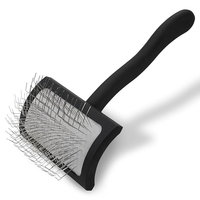 Chris Christensen Big K Dog Slicker Brush for Dogs (Goldendoodles, Labradoodles, Poodles), Groom Like a Professional, Fluff Detangle Style, Saves Time Energy, Black, Medium