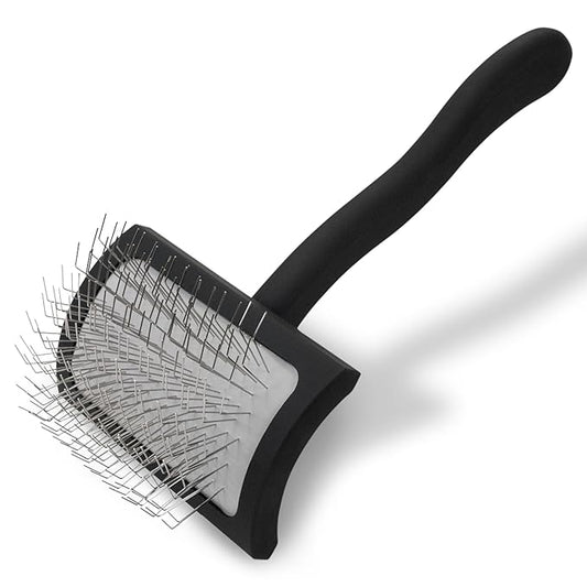 Chris Christensen Big K Dog Slicker Brush for Dogs (Goldendoodles, Labradoodles, Poodles), Groom Like a Professional, Fluff Detangle Style, Saves Time Energy, Black, Medium