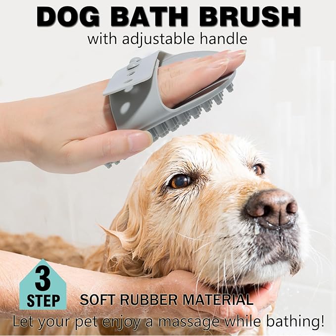 3PCS Dog Grooming Brush - Dog Brush for Shedding Massaging Bathing - Double Sided Shedding, Dematting Undercoat Rake - Self Cleaning Slicker Brush for Dogs and Cats with Long or Short Coats