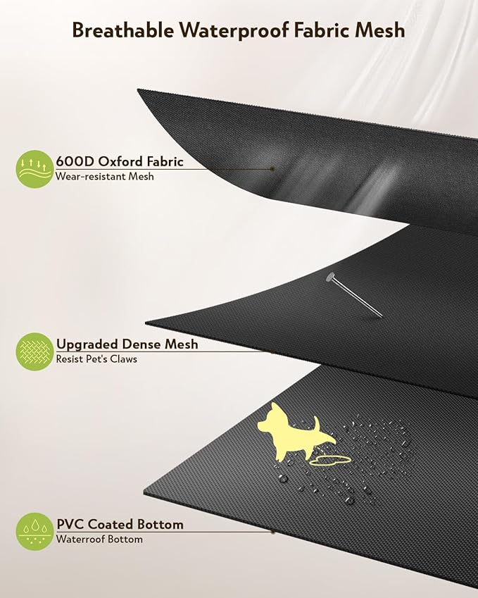 Dog Playpen,Fabric Mesh Dog Fence, Portable Soft Dog Cat Kennel Crate,Breathable Exercise Pet Play Pen for Dogs,PVC Pipe Frame,Indoor Outdoor Pet Fence Cage for Small Animals with Carrying Case(M)