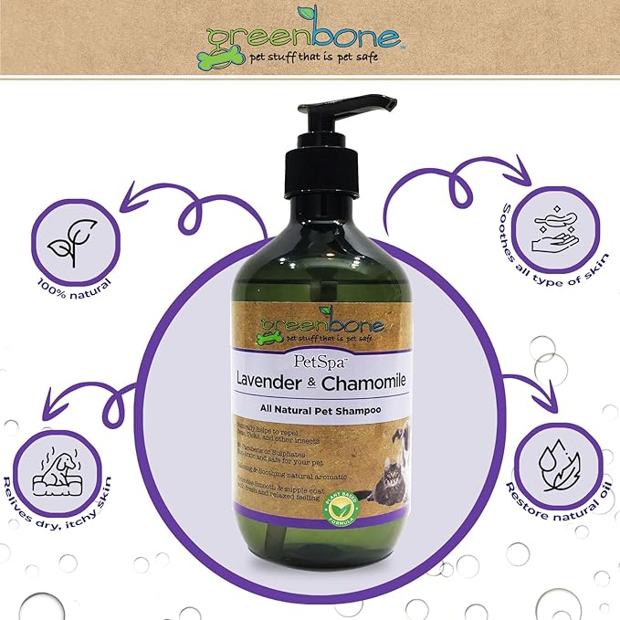 Pet Spa All-Natural Plant-Based Shampoo - Lavendar & Chamomile - Calming & Soothing