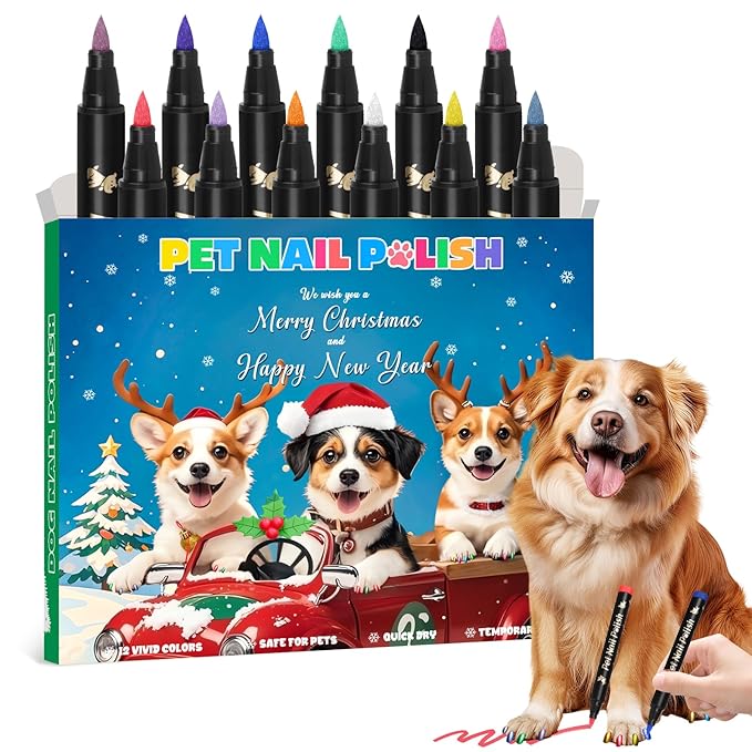 MSDADA Dog Nail Polish Pens Quick Dry, Pet Set for Cats, Safe Non-Toxic, Easy to Create Designs - Great Girl Accessories for Easter
