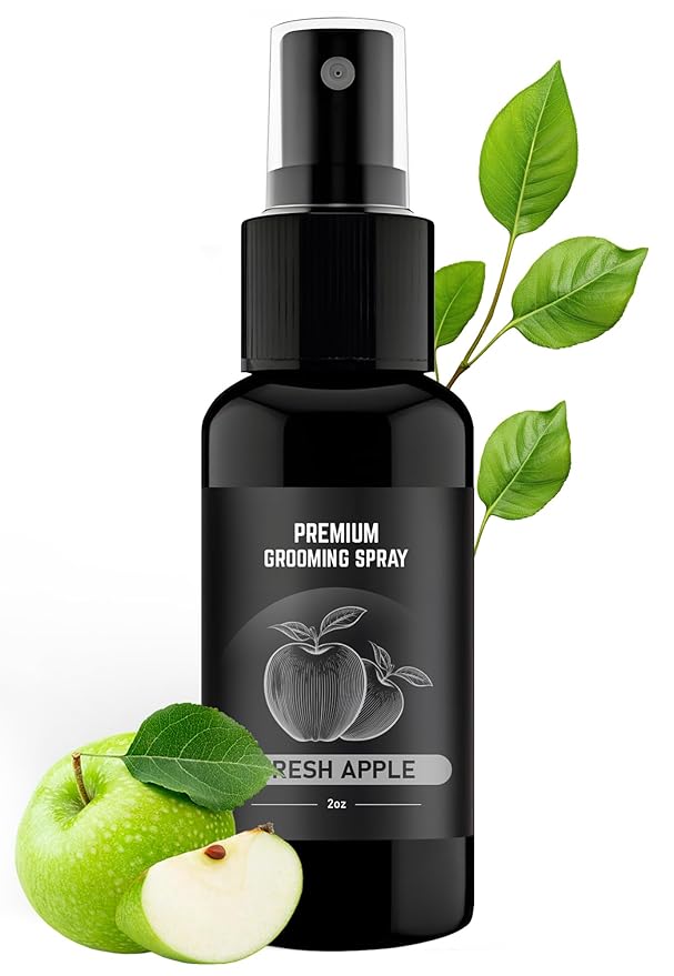 605Products Premium Dog Cologne & Odor Eliminator - Long Lasting Puppy Perfume, Deodorant Grooming Spray with Essential Oils, 2oz Fresh Apple