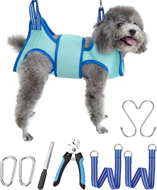 Dog Grooming Hammock Pet Grooming Hammock 2023 New Edition Medium Dog Hanging Harness Holder for Nail Clipping,Dog Nail Trimming Hammock,Dog Grooming Sling